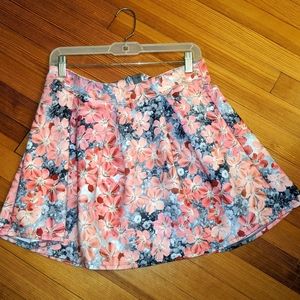 Floral print skater skirt